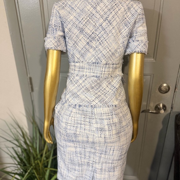 Nine West Blue and White Tweed Skirt Set - Picture 2 of 10
